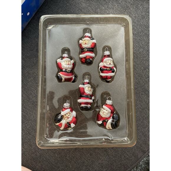 Target Other - Vintage Set Of 6 2007 Target Santa Glass Christmas Ornaments